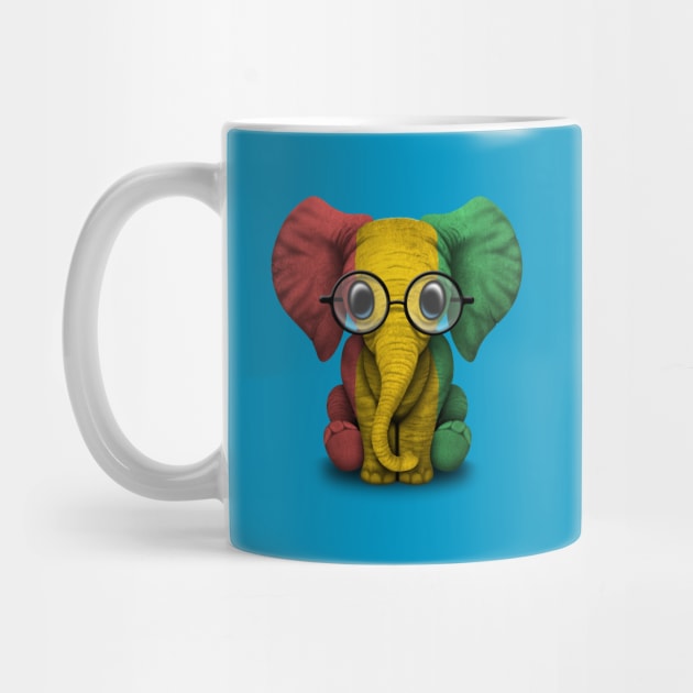 Baby Elephant with Glasses and Guinea Flag by jeffbartels